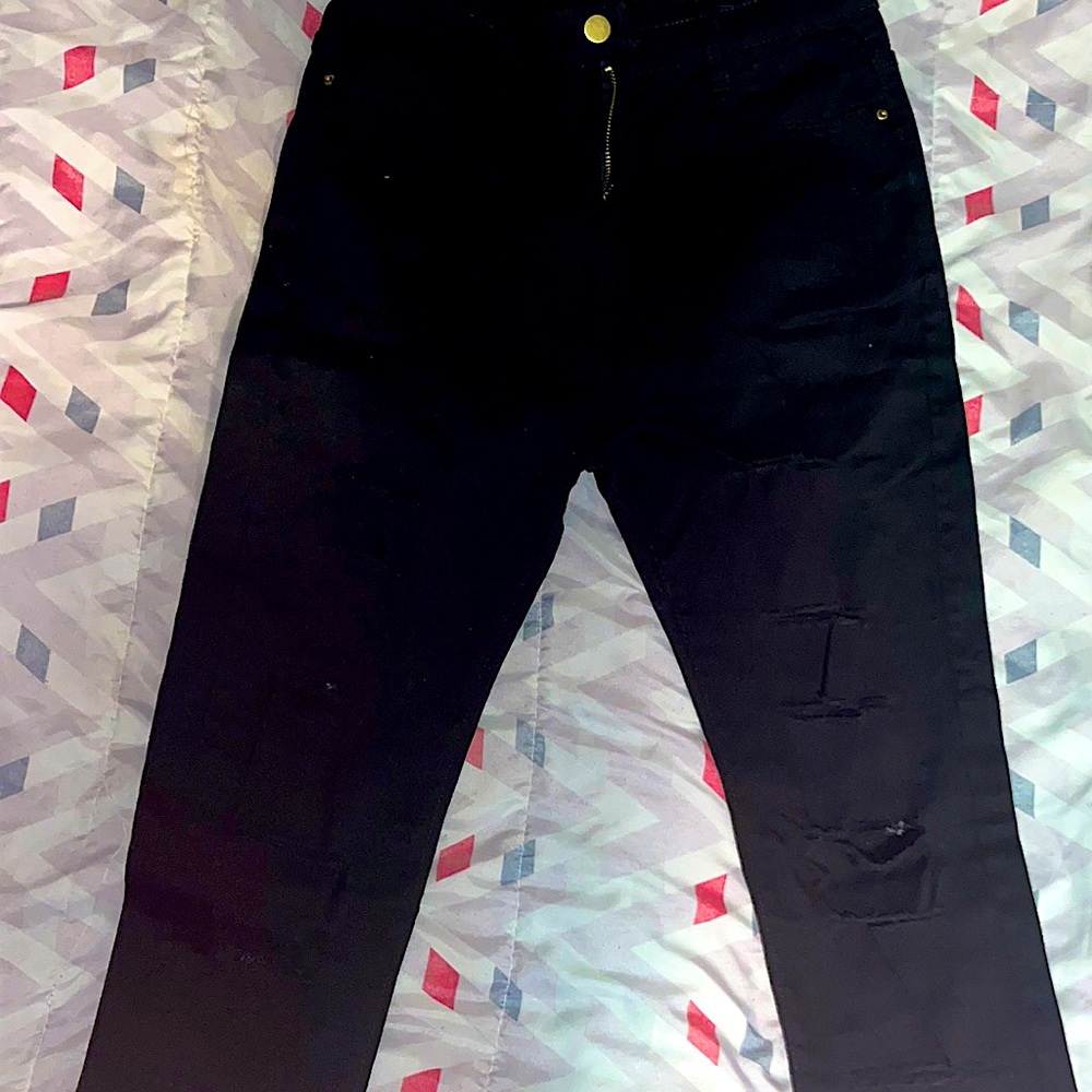Black ripped jeans
